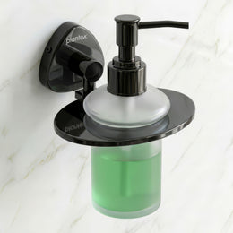 Plantex J4 Stainless Steel Liquid Soap Dispenser/Shampoo Dispenser for Wash Basin/Hand Wash Dispenser Wall Mounted/Bathroom Accessories (PVD Black Finish) Angel