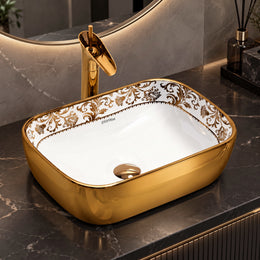Plantex Ceramic Basin for Bathroom/Table Top Ceramic Wash Basin/Washbasin for Bathroom (14 x 10 x 5 Inch)