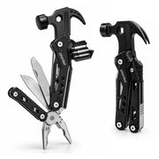 Plantex 12-in-1 Multipurpose Mini Hammer & Pliers Hand Tool Set/Stainless Steel Folding Multi-Tool Kit for Home DIY Repair & General Maintenance  Pack of 1, Black (MQ042G)