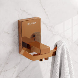 Plantex 304 Grade Stainless Steel Robe Hook/Wall Hanging Hooks/Cloth-Towel Hanger/Robe Hooks for Bathroom - Crystal (PVD Rose Gold)