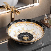 Plantex Ceramic Round Wash Basin for Bathroom/Designer Table Top Basin/Countertop Vessel Sink for Restaurant/Hotel - (15.5x15.5x4.5 Inch)