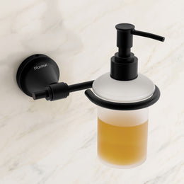 Plantex 304 Grade Stainless Steel Handwash Holder for Wash Basin Liquid Soap Dispenser/Bathroom Accessories - Niko (Black)