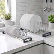 Plantex Stainless Steel Thali Stand/Plate Rack-Stand/Dish Rack/Plate Fixer for Modular Kitchen/Tandem Box Accessories- Set of 2 (Chrome)