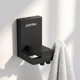 Plantex 304 Grade Stainless Steel Robe Hook/Cloth Towel Hanger/Door Hanger Hook/Bathroom Accessories - Pack of 1 (Crystal, Black)