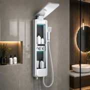 Plantex Shower Panel for Bathroom with Hand Shower/Body Massage Jets/Showerhead/304 Grade Stainless Steel Showers System with Hot & Cold Mixer (KM-8103-Chrome)