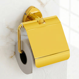 Plantex J4 Stainless Steel Toilet Paper Holder for Bathroom/Tissue Holder for Washroom/Toilet roll Holder for Wall Mounted/Bathroom Accessories (PVD Gold Finish) Angel