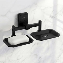 Plantex 304 Grade Stainless Steel Dual Soap Holder for Bathroom/Soap Case/Soap Stand/Bathroom Accessories - Darcy(Black)
