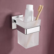 Plantex Stainless Steel Glass Tumbler Holder for Bathroom/Toothbrush Stand - Pack of 1, Aqua (Chrome)