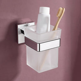 Plantex Stainless Steel Glass Tumbler Holder for Bathroom/Toothbrush Stand - Pack of 1, Aqua (Chrome)