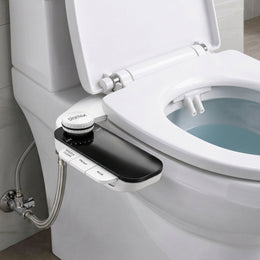 Plantex Non-Electric Dual Nozzle Bidet Attachment for Toilet Seat/Bidet Spray for Toilet Front & Rear Wash/Self-Cleaning Retractable Nozzles/Adjustable Water Pressure - (White & Black)