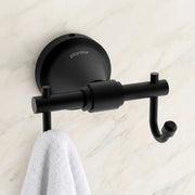 Plantex 304 Grade Stainless Steel Hooks for Hanging Clothes and Towel in Bathroom/Living Room - Niko (Black)
