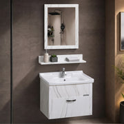 Plantex Unbreakable Wash Basin with Cabinet Full Set/BasinCabinet Vanity/Bathroom Vanity with Mirror (White)