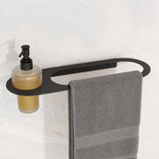 Plantex Stainless Steel Napkin Ring with Soap Dispenser for Bathroom/Bathroom Towel Hanger for Wall/Towel Ring Bathroom Accessories - Pack of 1 (Black)