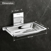 Plantex 304 Grade Stainless Steel Single Soap Dish/Soap Stand/Soap Case/Soap Storage for Bathroom - Crystal (1401-Chrome)
