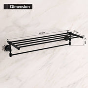 Plantex 304 Grade Stainless Steel Towel Rack for Bathroom/Towel Stand/Hanger/Bathroom Accessories - Niko (24 Inch-Black)