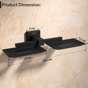 Plantex Stainless Steel Double Soap Holder for Bathroom/Soap Case/Dual Soap Dish/Bathroom Accessories - Aqua (Black)