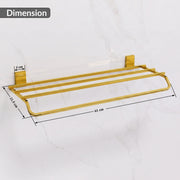 Plantex 304 Grade Stainless Steel 24-Inch Bathroom Towel Rack/Towel Bar/Towel Stand/Towel Rod/Bathroom Accessories (Crystal - PVD Gold)