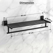 Plantex 304 Garde Stainless Steel 24 inch Towel Hanger for Bathroom/Towel Rod/Bar/Towel Stand/Bathroom Accessories - Darcy (Black)