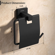 Plantex Stainless Steel Toilet Paper Holder/Roll Holder for Bathroom/Tissue Paper Holder/Bathroom Accessories - Pack of 1, Aqua (Black)