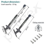 Plantex 10 Inch Soft Close Hydraulic Gas Spring Stay Strut Pneumatic Lift Support/Cabinet Hinges Support/Capacity 15 KGS (150 N) - Pair of 1 (2 Pcs) (Silver)