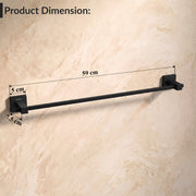 Plantex Stainless Steel 24 Inch Single Towel Rod for Bathroom/Towel Hanger/Bathroom Towel Holder/Towel Bar/Bathroom Accessories - Aqua (Black) Pack of 1