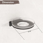 Plantex Single Soap Dish/Stainless Steel Glass Soap Holder/Case/Stand/Soap Bar for Kitchen/Bathroom Accessories - Pack of 1 (Black)