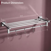 Plantex Heavy-Duty Stainless Steel Towel Rack for Bathroom/Towel Bar/Towel Holder/Bathroom Accessories (24 Inch-Chrome)- Pack of 1, Aqua