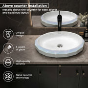 Plantex Ceramic Basin for Bathroom/Table Top Ceramic Basin/Washbasin for Bathroom - (NC-938)