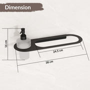 Plantex Stainless Steel Napkin Ring with Soap Dispenser for Bathroom/Bathroom Towel Hanger for Wall/Towel Ring Bathroom Accessories - Pack of 1 (Black)