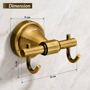 Plantex 304 Grade Stainless Steel Hooks for Hanging Clothes and Towel in Bathroom/Living Room- Niko (Brass Antique)