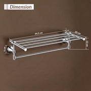 Plantex 304 Grade Stainless Steel Towel Rack for Bathroom/Towel Stand/Hanger/Bathroom Accessories - Niko (18 Inch-Chrome)