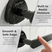 Plantex J4 Stainless Steel 24 Inch Single Towel Rod for Bathroom/Towel Holder in Bathroom/Towel Holder/Bathroom Accessories (PVD Black Finish) Angel