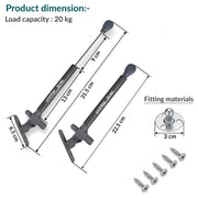 Plantex 10 Inch Soft Close Hydraulic Gas Spring Stay Strut Pneumatic Lift Support/Cabinet Hinges Support/Capacity 20 KGS (200 N) - Pair of 1 (2 Pcs) (Silver)
