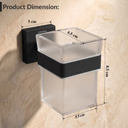 Plantex Stainless Steel Tumbler Holder for Bathroom/Toothbrush Glass Holder/Bathroom Accessories - Pack of 1, Aqua (Black)