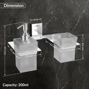 Plantex 304 Grade Stainless Steel Liquid Soap Dispenser/Tumbler Holder/Toothbrush Holder/Bathroom Accessories (Crystal - Chrome)
