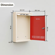 Plantex Letter Box for Home/GI Steel Mail Box/Suggestion Box for Office/Complaint Box for Hote/Post Box for Home Gate & with Secure Lock - (Red & Ivory) - Big Size Wall Mounted