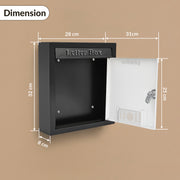 Plantex Letter Box/GI Steel Post Box/Suggestion Box/Donation Box with Key Lock/Letter Box for Home/Office/Hotel Gate/Complaint Box (Black & Ivory) - Wall Mount A4 Size