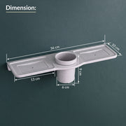Plantex Double Soap Dish with Tumbler Holder/Acrylic Soap Stand with Tumbler for Bathroom/Soap Holder/Bathroom Accessories - Pack of 1 (VIG-119, Grey)