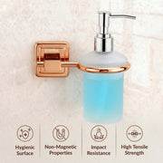 Plantex 304 Grade Stainless Steel Liquid Soap Dispenser for Kitchen/Soap Dispenser Wall Mount for Bathroom Accessories- Decan (Rose Gold)