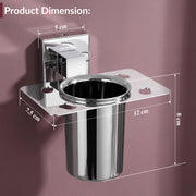 Plantex Stainless Steel Toothbrush Holder for Bathroom/Wall Mounted Toothbrush Holder/Bathroom Accessories - (Chrome)
