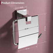 Plantex Aqua Heavy-Duty Stainless Steel Toilet Paper Roll Holder/Toilet Paper Holder in Bathroom/Kitchen/Bathroom Accessories (Chrome) - Pack of 1