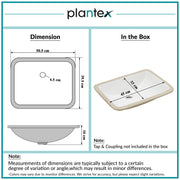 Plantex Basin for Bathroom/Under Mount Ceramic Wash Basin/Washbasin for Home/Hotel (Steve - 20x15.5x6 Inch)