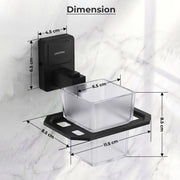 Plantex 304 Garde Stainless Steel Tooth Brush Holder/ABS Tumbler Stand/Bathroom Accessories - Darcy (Black)