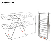 Plantex Cloth Stand for Home/Stainless Steel Foldable Colth Stand/Double Layer Cloth Drying Rack for Balcony - Pack of 1 (Bloom, Chrome)