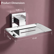 Plantex Aqua Heavy-Duty Stainless Steel Soap Holder for Bathroom/Soap Dish/Soap Stand/Bathroom Accessories - (Chrome)