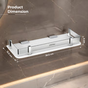 Plantex Acrylic Multipurpose Bathroom Shelf/Rack for Living Room/Wall Mount Storage Shelf - Bathroom Accessories Items (White, 12x6 inches)