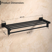 Plantex Stainless Steel 24 Inch Towel Rack for Bathroom/Towel Stand/Towel Holder/Towel Bar/Bathroom Accessories - Pack of 1, Aqua (Black)