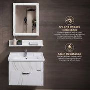 Plantex Unbreakable Wash Basin with Cabinet Full Set/BasinCabinet Vanity/Bathroom Vanity with Mirror (White)