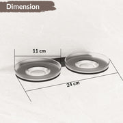 Plantex Double Soap Dish/Stainless Steel Glass Dual Soap Holder/Case/Stand/Soap Bar for Kitchen/Bathroom Accessories - Pack of 1 (Black)