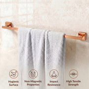 Plantex 304 Grade Stainless Steel Bathroom Single Towel Rod/Stylish and Durable Towel Hanger/Towel Stand/Bathroom Accessories - Decan (Rose Gold Finish)